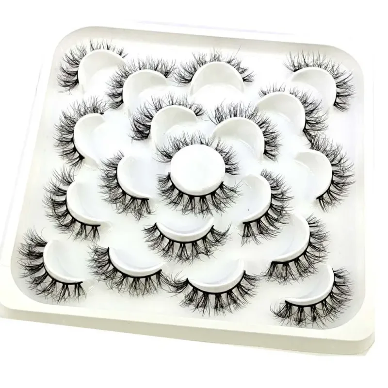 NEW 10 pairs Handmade 3d mink lashes short False Eyelashes Cross Messy Dense Natural Eye Lashes Stage Makeup False Eyelashes