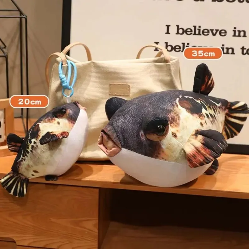 Stuffed Animals Simulation Puffer Fish Back Cushion Sofa Decorative Puffer Fish Pendant Sleeping 20cm — image 6
