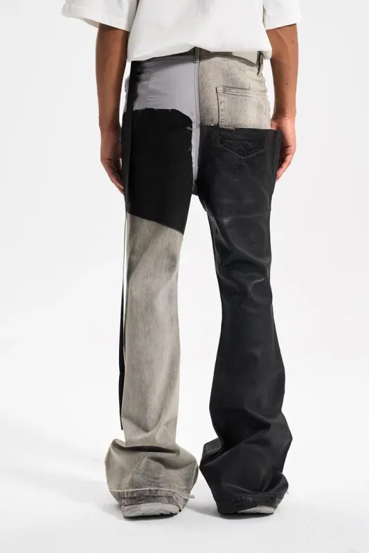 Men's Contrast Color Casual Trendy Simple Basic Slim Flare Denim Trousers Four Seasons New Fashion Male Jeans Pants Streetwear — image 5