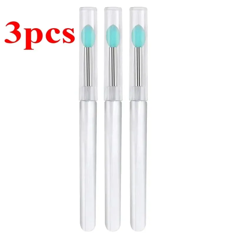3/5/10Pcs Soft Silicone Lipstick Brush Lip Stick Applicator Portable Clear Handle Clean Microbrush Lipgloss Beauty Tool
