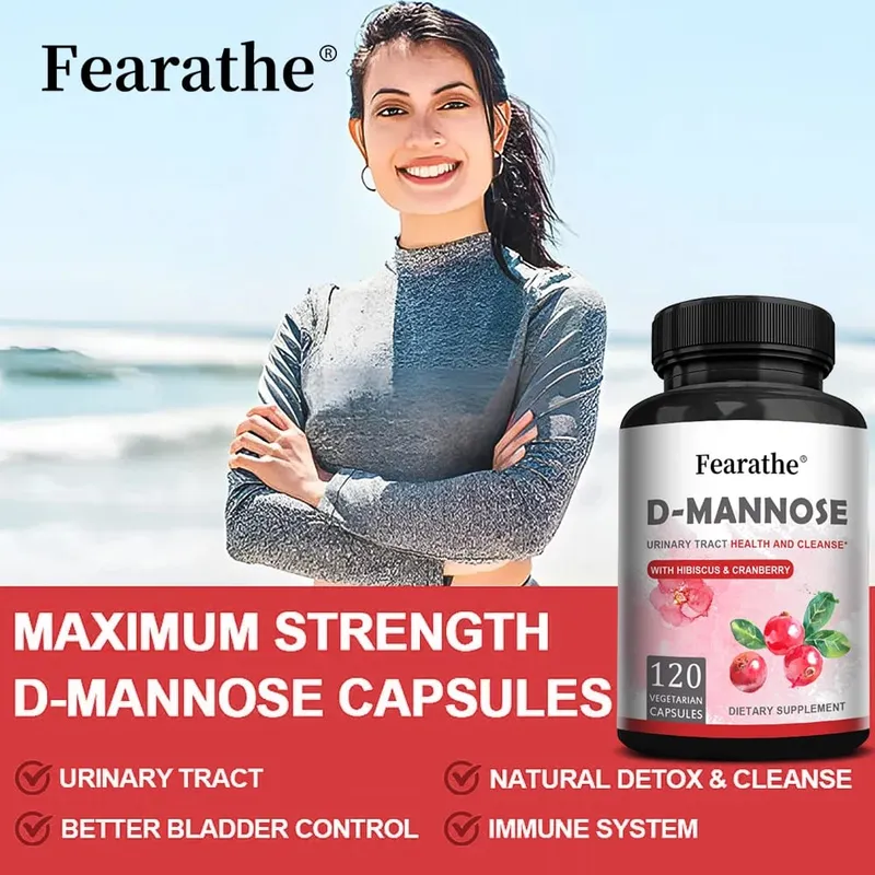 D-Mannose All-natural Urinary Tract Health Support Supplement Helps with Bladder Health Dietary Supplement 120 Capsules