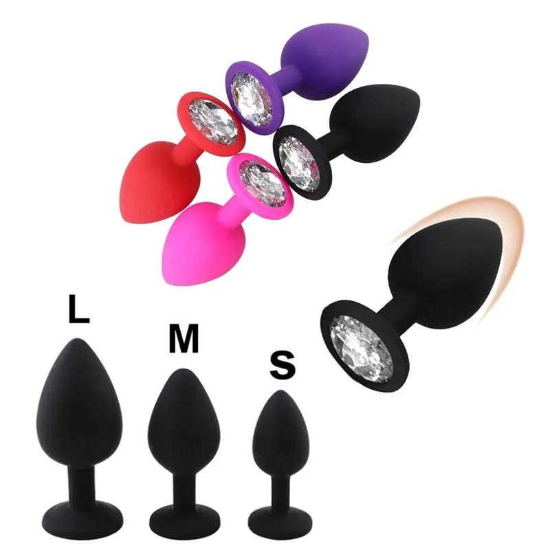 Plugue anal de silicone macio p/m/l, mini plugue erótico para bunda, brinquedo sexual para iniciantes, homens, mulheres, casais gays, estimulador de próstata, brinquedo de sexo anal