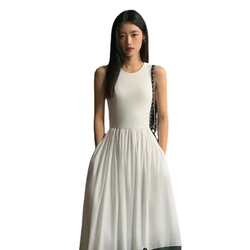 Casual Fashion Slim Clothes Lady Spring Summer Vestido Y2K Women Chic A-Line Midi Dresses Female Bodycon Elegant Black White — image 6