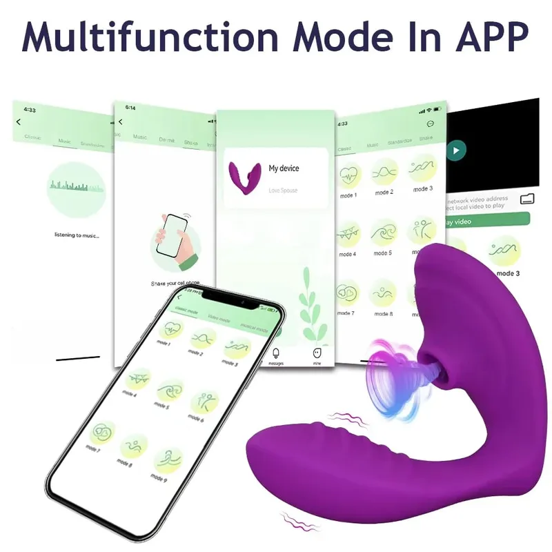 APP Bluetooth Vagina Sucking Vibrator 20 Modes Vibrating Sucker Oral Sex Suction Clitoris Stimulator Erotic Sex Toys for Women