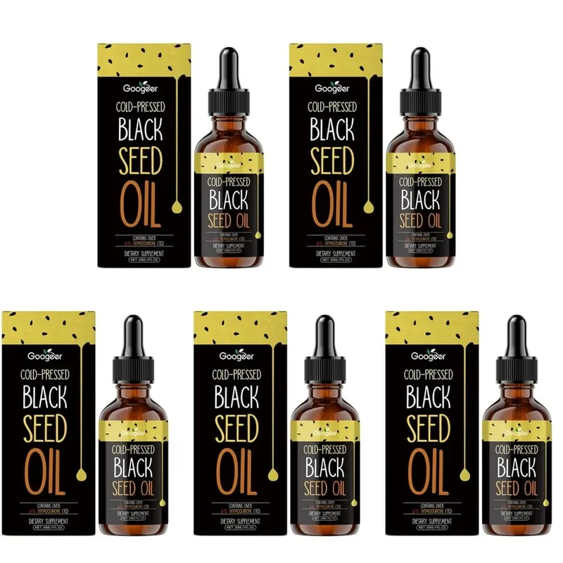 Googeer 30ML Cold-Pressed Black Seed Oil Nigella Sativa High Thymoquinone Content over 2% Antioxidant Health Support Supplement