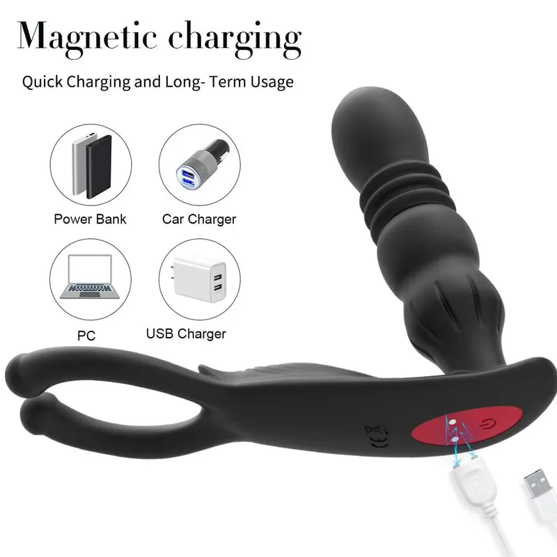 Male Thrusting Prostate Massager APP Wireless Remote Butt Plug Anal Vibrator Sex Toys for Gay Couples Prostate Stimulator — image 4