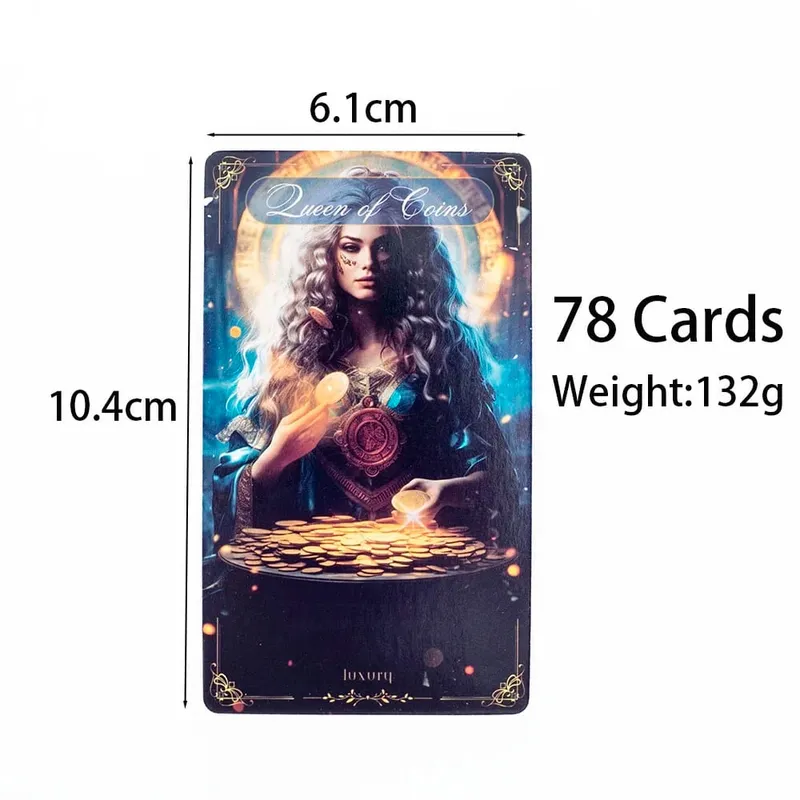 Divine Celestial Tarot Cards 78 Card Deck 10.4*6.1CM for Classmate Gathering Fortune Telling and Divination Board Playing Game