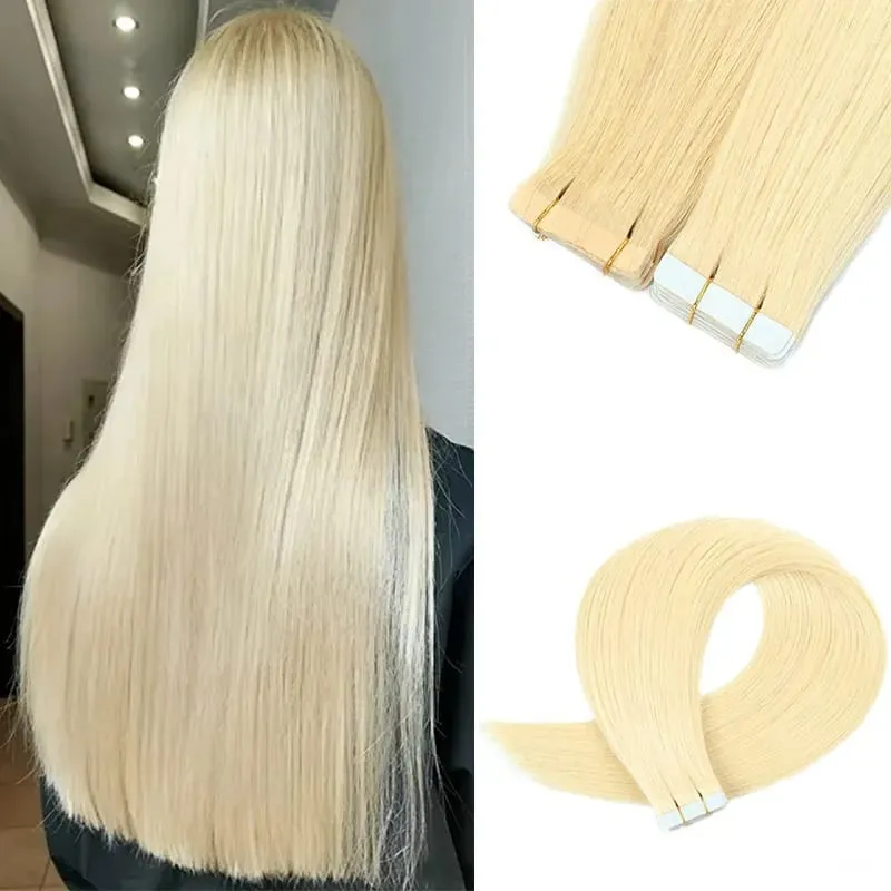 20Pcs Straight Tape ins Extensions Real Human Hair Double Side Tape in Hair Extensions Tape in Hair Extensions Remy Human Hair