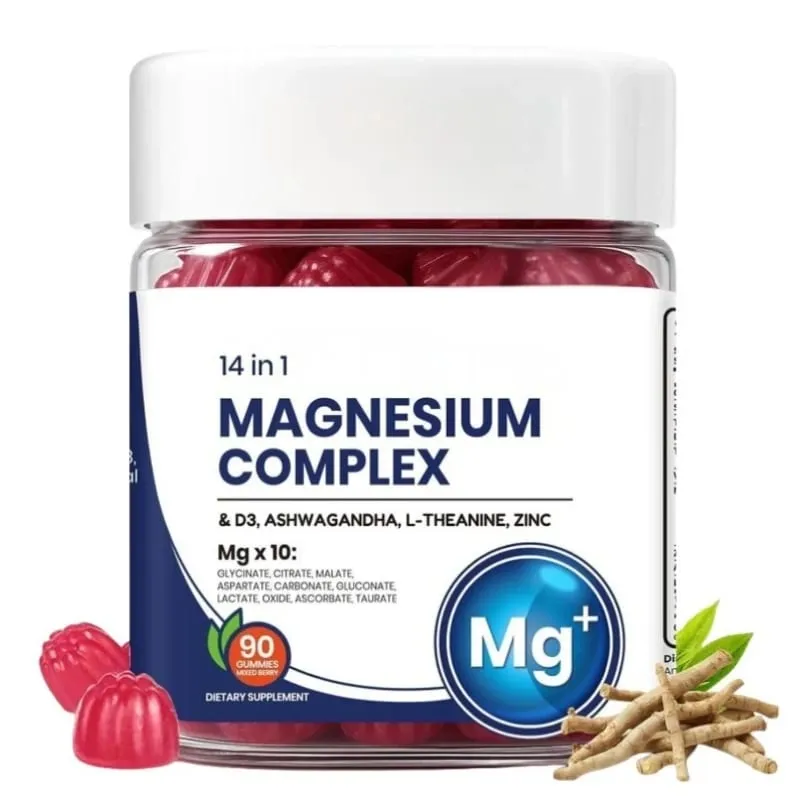 Googeer DeepCalm Magnesium Complex Gummies for Evening Calm Support with Vitamin D3 Zinc Ashwagandha L-Theanine 90 Gummies