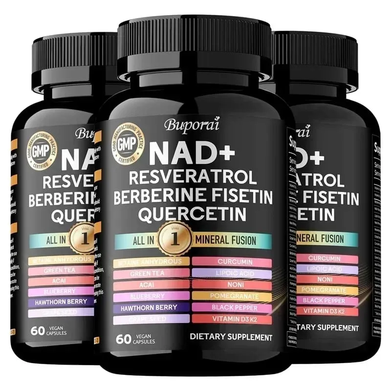 NAD Resveratrol Berberine - Supports Healthy Aging Promotes Cardiovascular Health & Cell Health Improve Endurance