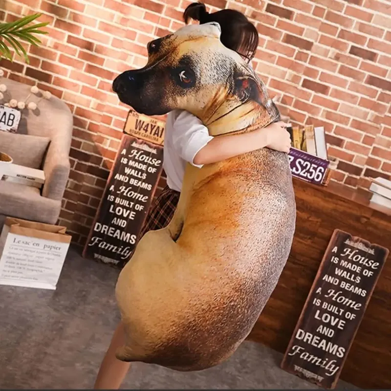 Travesseiro decorativo de animais realistas em 3D Soft Cachorro Travesseiro Almofada criativa para escritório