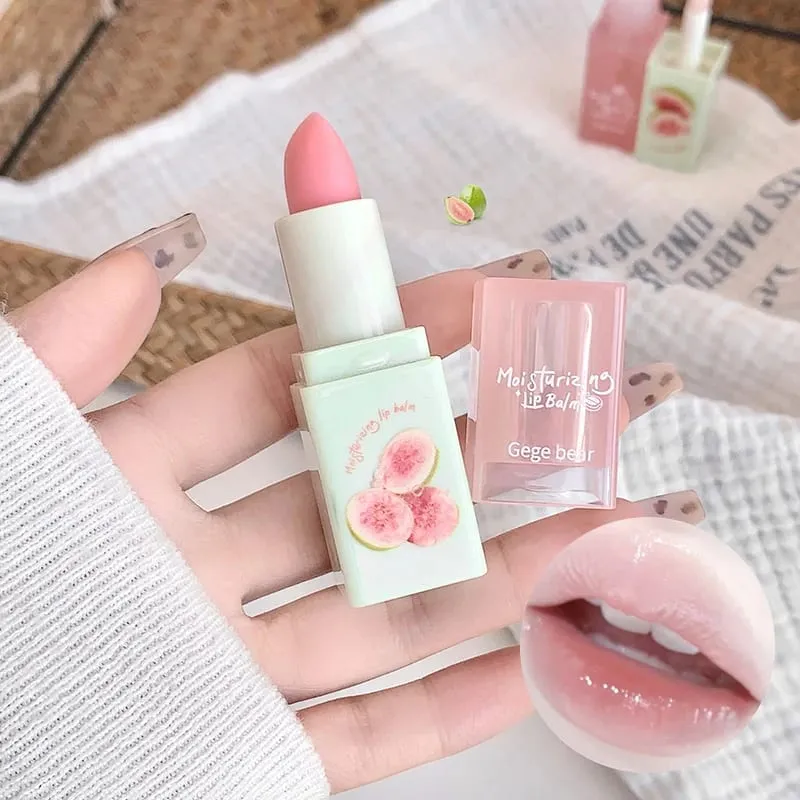 'Gege Bear' Cosmetics Gift Box (Fruity Moisturizing Lipstick and Lip Gloss Transparent Paint Cosmetics Set)