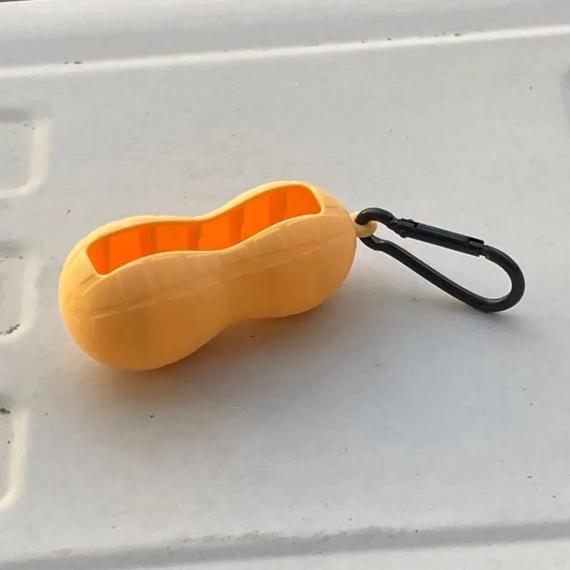 New Bow Candy Peanut Shape Silicone Lipstick Cover Keychains Solid Color Lipstick Storage Bag Light Weight Lip Balm Holder