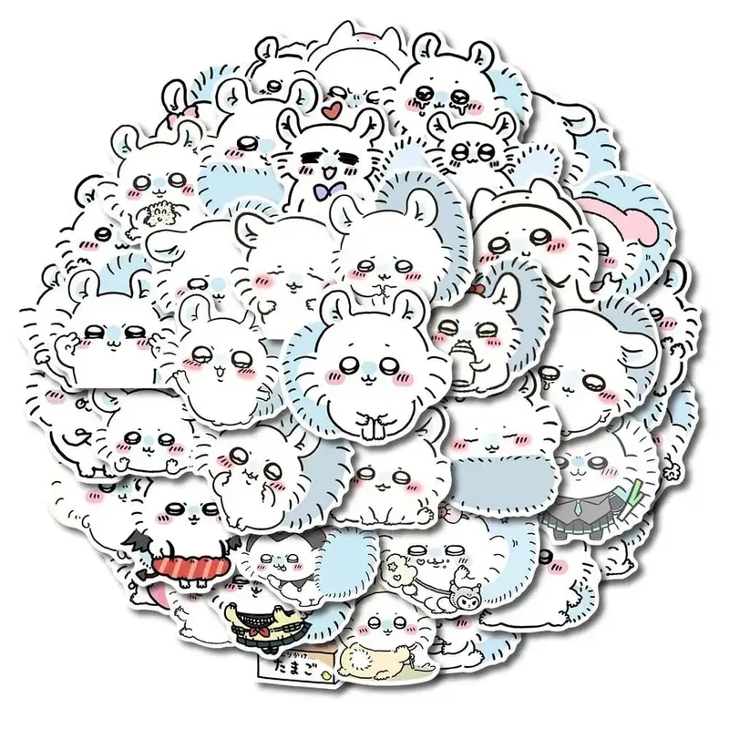 jiyi 54pcs Stickers ちいかわFlying Squirrel モモンガ Cute Cartoon Super Cute Momoka Desktop Mobile Phone Notebook Waterproof Sticker