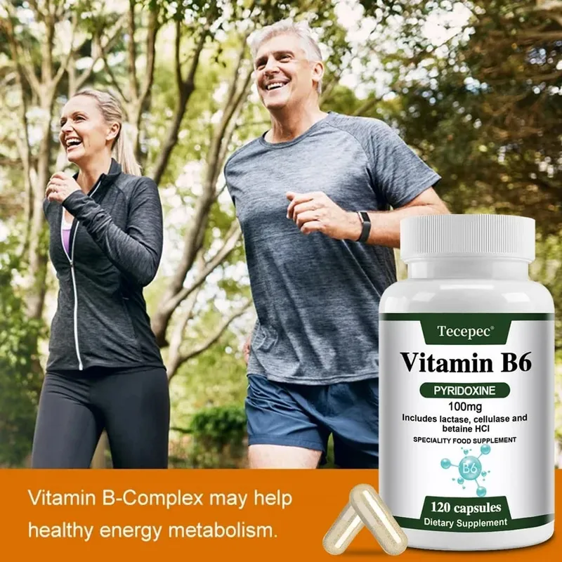 Vitamin B6 Capsules - Brain Function & Memory Concentration Cardiovascular Skin Hair Immune Non-GMO Dietary Supplement — image 6