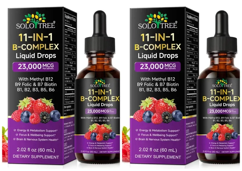 11-in-1-Vitamin-B-Komplex-Tropfen, 23000 mcg, Vitamin-B-Flüssigkeitsergänzung zum Einnehmen für Energie, tägliche Wellness-Unterstützung, 30 ml