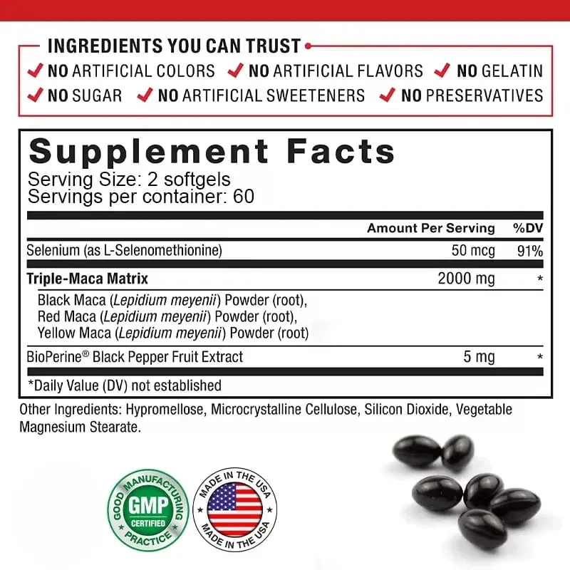Maca Root Capsules - Boost Endurance & Strength To Maximize Vitality and Performance Muscle Mass Improve — image 2