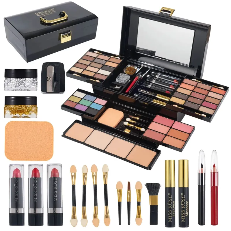 All in One Makeup Palette Set Combination of Eyeshadow Lip Gloss Lipstick Blush Highlight Powder in Compact Kit — image 4