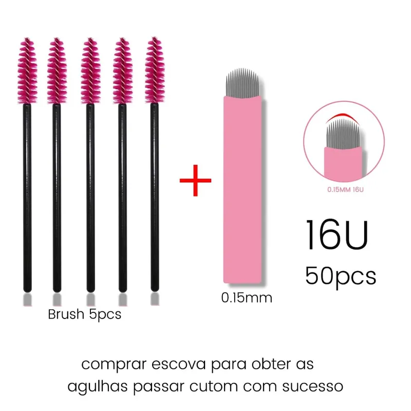 Disposable Eyelash Brushes Kits Microblading Needles Dia 0.15MM Micro Tebori Blades Tattoo Eyebrow Supplies Makeup Applicators