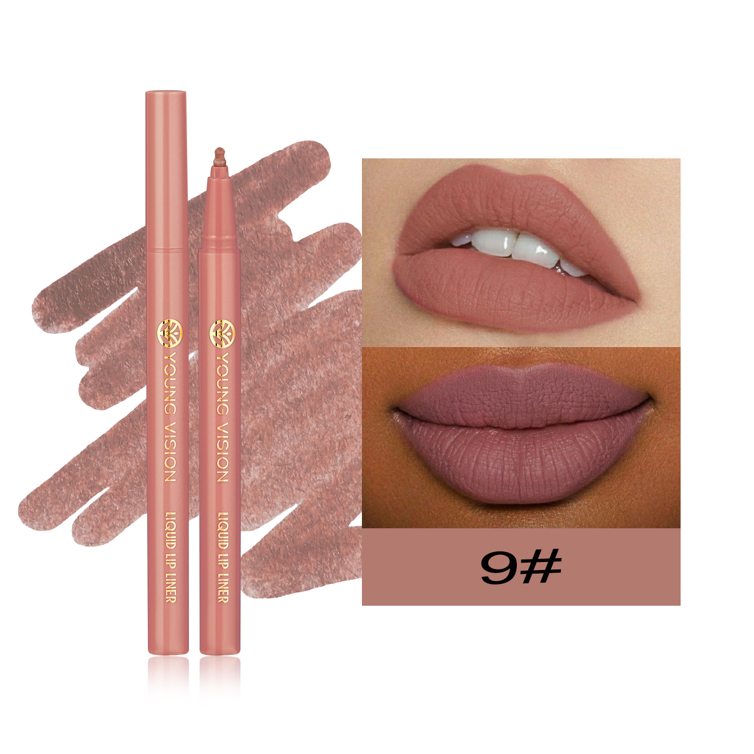 12 color matte liquid lipliner sponge gourd head fog surface bare color waterproof lip glaze red pen