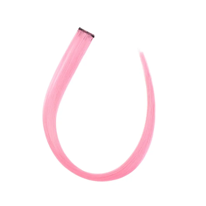 12 Colors Straight Curly Hair Synthetic Hairpieces Clip-In One Piece Pure Color Synthetic Hair Extension Pieces