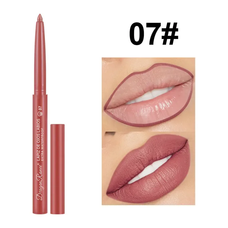Delineador labial à prova d'água, de longa duração, lápis labial fosco para iniciantes, automático, hidratante de feijão, copo antiaderente — image 8