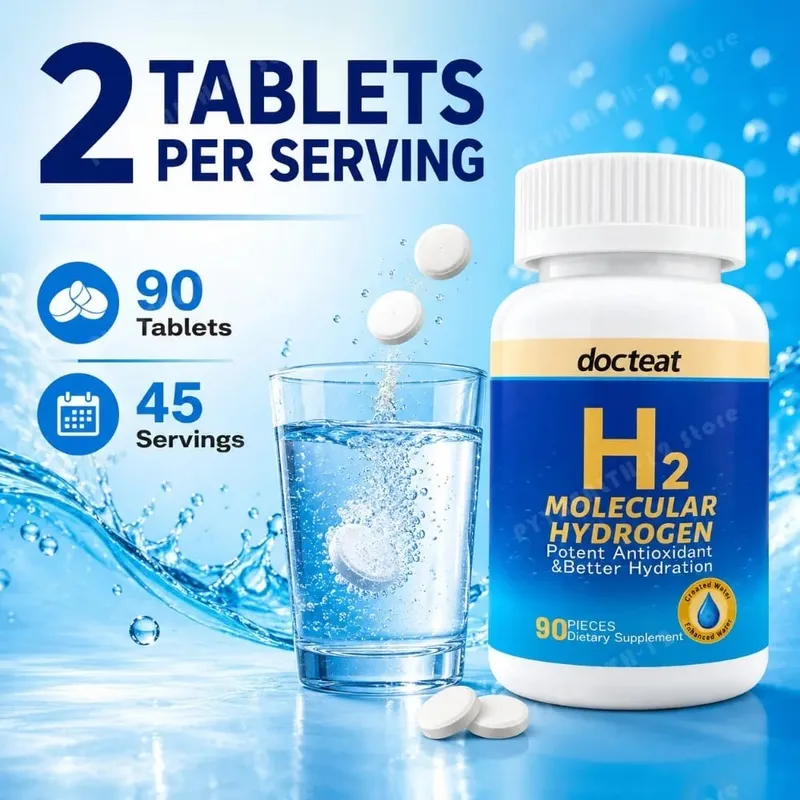 90st H2 molekylärt vätevattentabletter med magnesium 160mg brusdryckstillskott för vätsketillskott för resor och hem