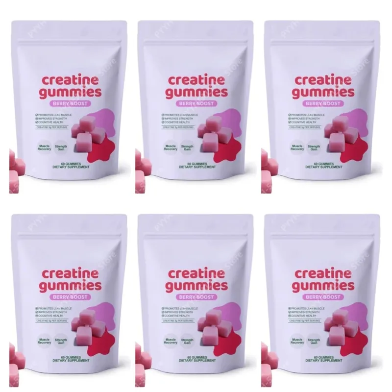 Berry Creatine Gummies Serving Monohydrate Chewable Supplement Easy Daily Intake Muscle Recovery Strength Support Muscle Growth