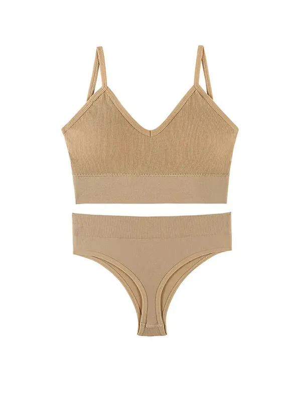 Thin Wireless Women Push Up Bra Sets Plus Size Sports Halter Vest French Triangle Cup Bras For Women Lingerie