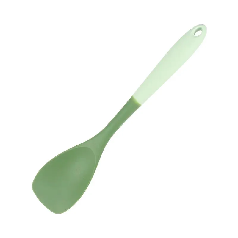 6-Piece Silicone Kitchen Utensil Set: Chinese Spatula Soup Ladle Slotted Turner Pasta Spoon Salad & Honey Scrapers for Non-S