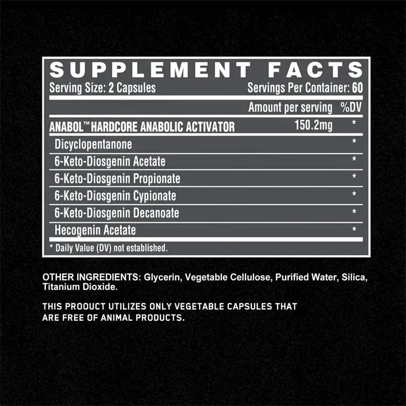 Anabol Hardcore Supplement - Muskelvækst Forbedret udholdenhed Stress og humørlindring og generel sundhed
