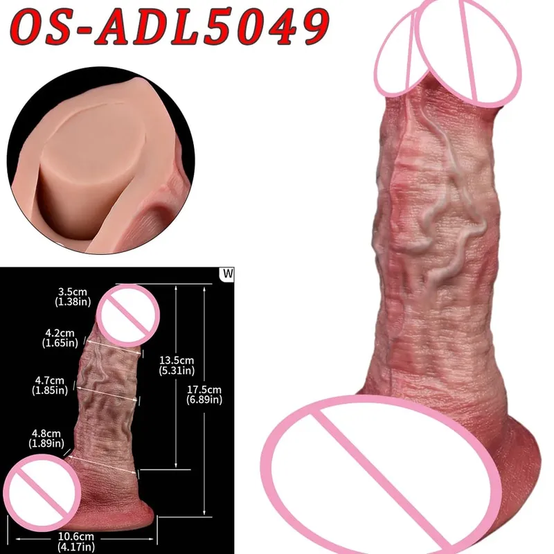 47cm realistická dlouhá dilda s dvojitou hlavou anální vaginální stimulátor Sexuální hračka s přísavkou pro lesbické páry Gay Muži Nástroje pro dospělé