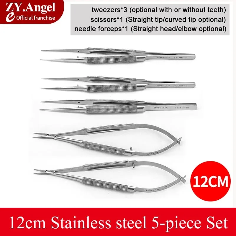 Ophthalmic Microsurgery Instruments Scissors Needle Holders Tweezers Stainless Steel 4/6/8 Piece Set Of Ophthalmic Surgical Tool