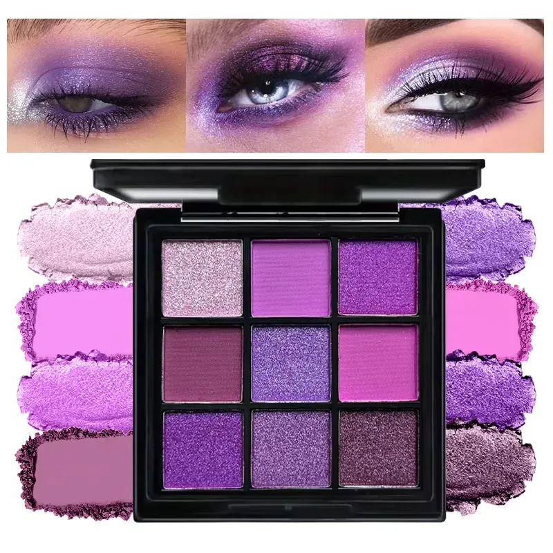 9-Grid Multi-color Eyeshadow Palette Glitter Pearlescent Matte Eye Shadow Shimmer Long Lasting Women Eye Makeup palette Cosmetic — image 3