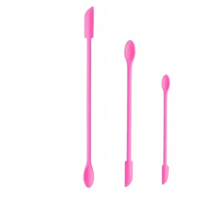 3Pcs Double-Head Silicone Spatula Soft Brush Cosmetic Digging Spoon Lengthened Jam Scraping Spoons Portable Makeup Brushes Set — image 8