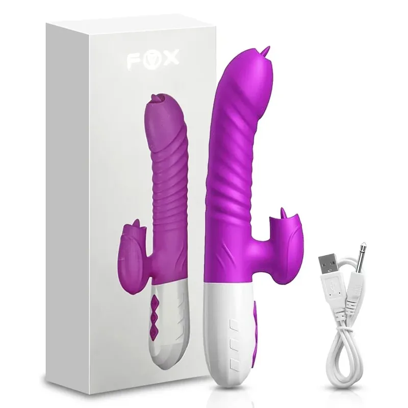 Rabbit Thrusting Vibrator for Women Heating G-Spot Vagina Vibrator Clit Stimulator Female Masturbator Adult Sex Toy for Women