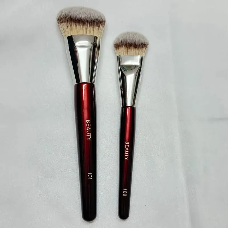 1pc 101 Contoured Foundation Makeup brushes Angled Liquid Base Concealer Make up brushes Red wood handle cosmetic tools 506