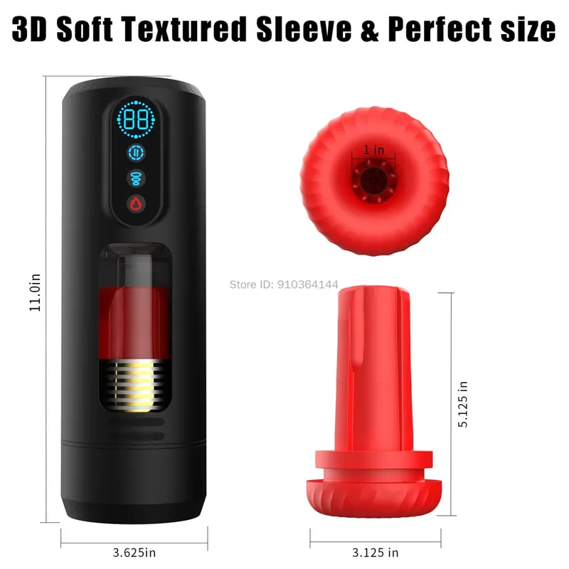 Automatic Telescopic Sucking Heating Male Masturbator Realistic Penis Pump Pocket Pussy 9 Vibrating Sex Machine Sex Toys for Men — image 6