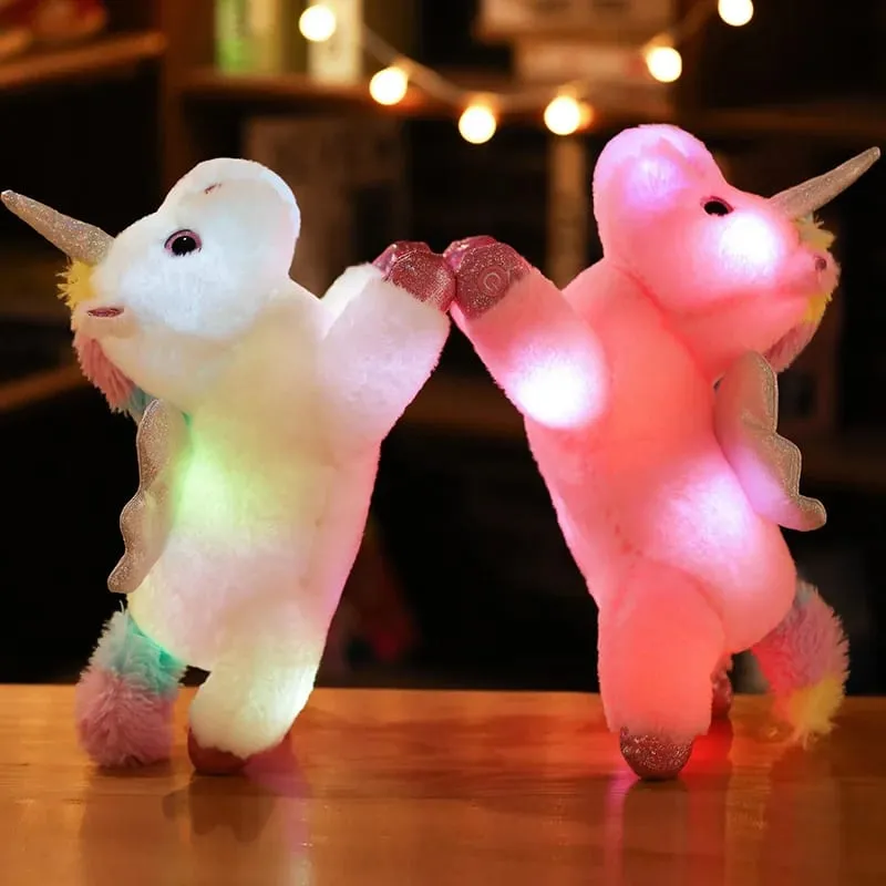 38cm creative Toy Luminous Pillow Soft Stuffed Plush Glowing Unicorn Cushion Led Light Toys Gift For Kids Children Girls — image 4