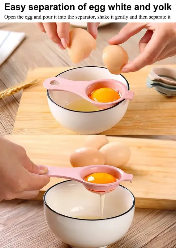Egg Separator For Raw Eggs，Wheat Stalk Egg Yolk White Separator Divider Tool Kitchen Baking Gadget (4pcs)