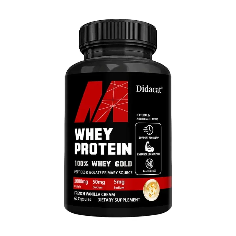 Whey Protein Capsules - Contains 5000mg of Protein - Supports Recovery Balanced Muscle Health Gluten Free NON-GMO
