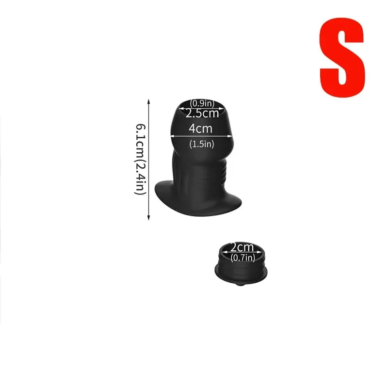 Hollow Speculum Peeking Anal Beads Butt Plug with Stopper Expander Tunnel Enema Anus Dilation Adult Sex Toys for Women Men Gay