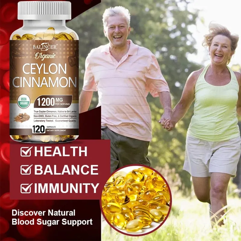 Organic Ceylon Cinnamon Supplement - Antioxidant Immune System Cardiovascular and Gastrointestinal Health Non-GMO Gluten-Free