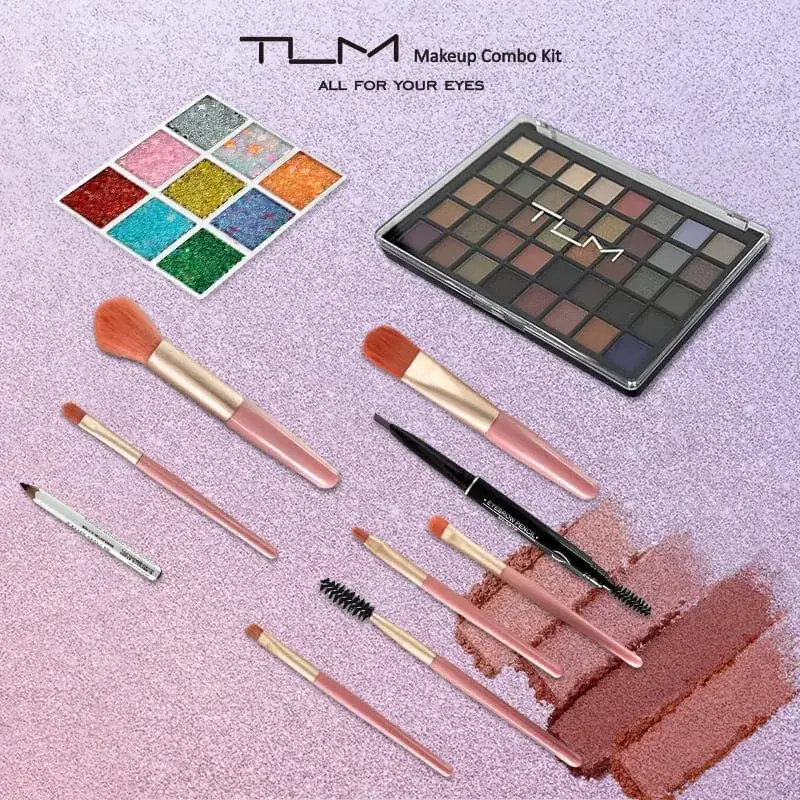 TLM Makeup Combo Kit Eye Makeup Kit Makeup Set Portable Mini Makeup Kit Eyebrow Pencil Eey Shadow Palette Perfect Gift