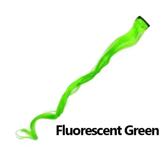 12 Colors Straight Curly Hair Synthetic Hairpieces Clip-In One Piece Pure Color Synthetic Hair Extension Pieces