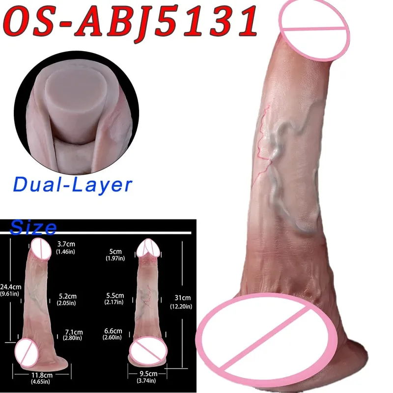47cm realistická dlouhá dilda s dvojitou hlavou anální vaginální stimulátor Sexuální hračka s přísavkou pro lesbické páry Gay Muži Nástroje pro dospělé