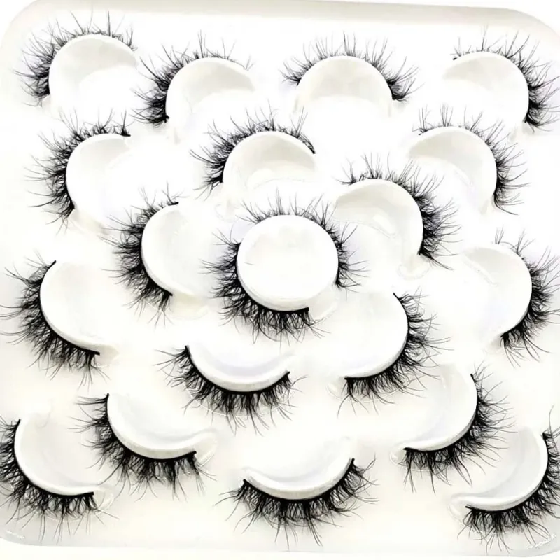 NEW 10 pairs Handmade 3d mink lashes short False Eyelashes Cross Messy Dense Natural Eye Lashes Stage Makeup False Eyelashes