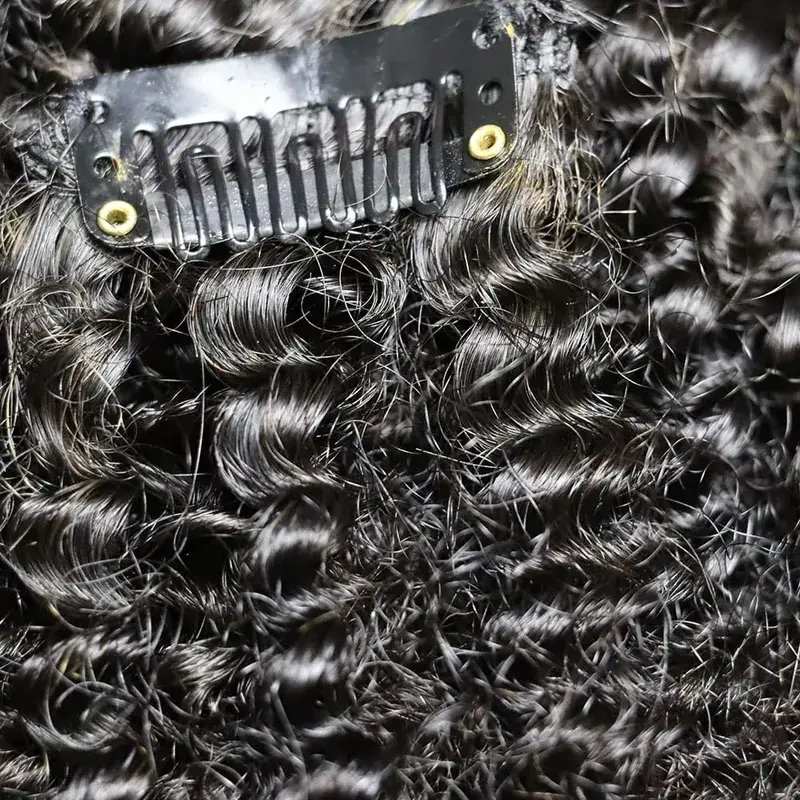 4C Clips Virgin Remy Human Hair Extensions Tight Small Afro Kinky Curly Clip In Hair Extensions African Black Women