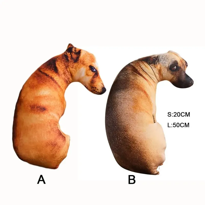 Cute 3D Lifelike Animal Throw Pillow Soft Plush Dog Pillow Creative Cushion Home