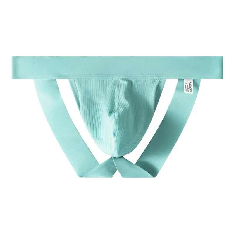 Mens Briefs Ice Silk Underwear Pouch Panties Low Waist Open Butt Underpants G Strings High Quality Cotton Jock Strap